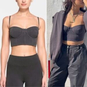 SKIMS Outdoor Bustier Crop Top Ash Sexy Coquette Y2K Style